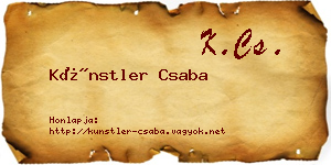 Künstler Csaba névjegykártya